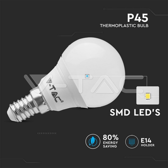 VT-2266 5.5W P45 LED PLASTIC BULB  E14 6PCS/PACK