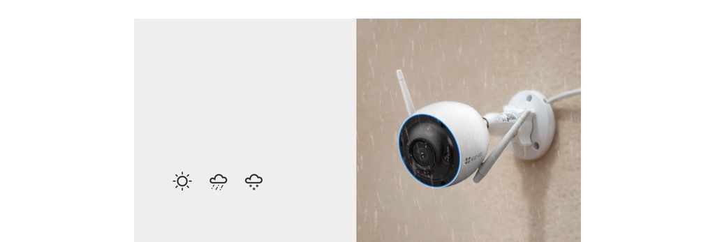 Ezviz H3 2K  Wi-Fi Smart Home Camera - 2 MP -2.8 mm - Night Color - Microphone &amp; Speaker - IP66