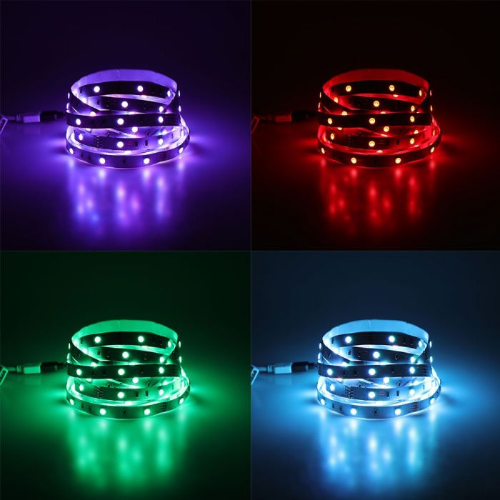 VT-5050 30 LED STRIP LIGHT  SET(EU PLUG) IP20 Roll:10M - 4.8W/m
