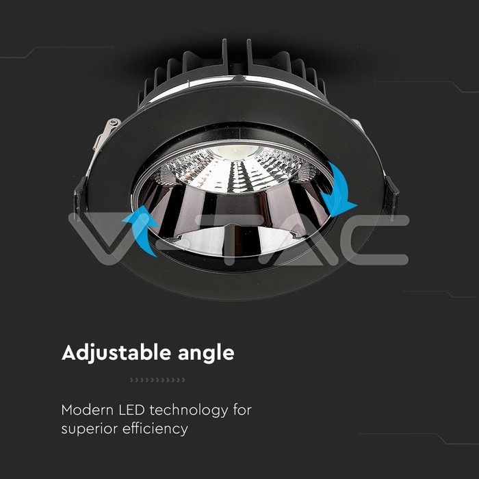 VT-2-33 30W LED REFLECTOR COB DOWNLIGHT WITH SAMSUNG CHIP  BLACK HOUSING