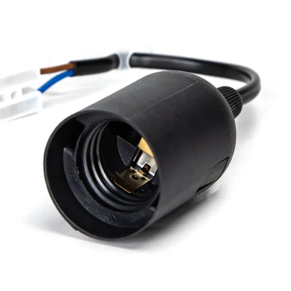 Douille en plastique E27 avec borniers, noir, 3 pcs