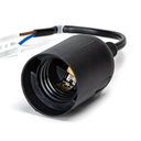 Douille en plastique E27 avec borniers, noir, 3 pcs