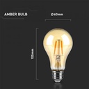 VT-2028 10W Ampoule filament LED A60-10W vintage Ambre blanc chaud 2200K