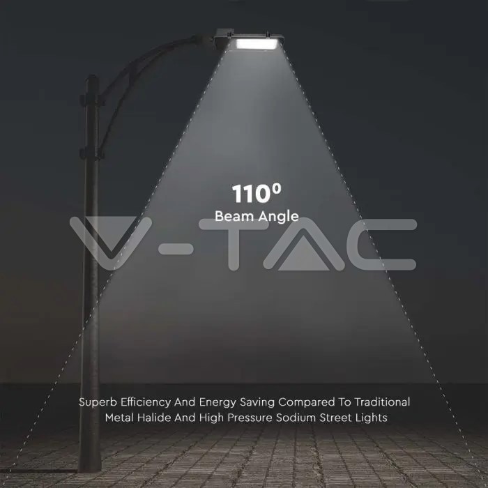 Lampadaire LED VT-50ST 50 W avec puce Samsung, corps gris