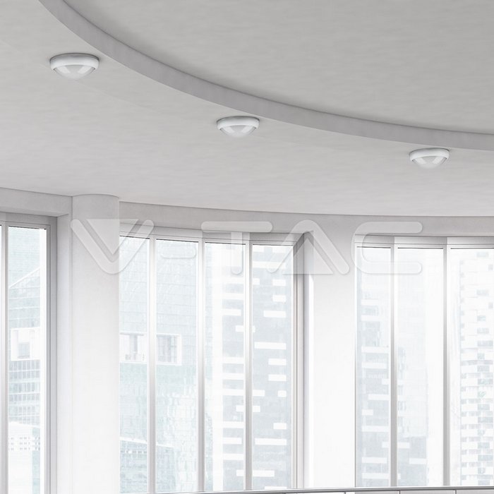 VT-8016 12W FULL OVALE IP54 DÔME LUMINEUX CORPS BLANC Code couleur 6400K-Blanc froid