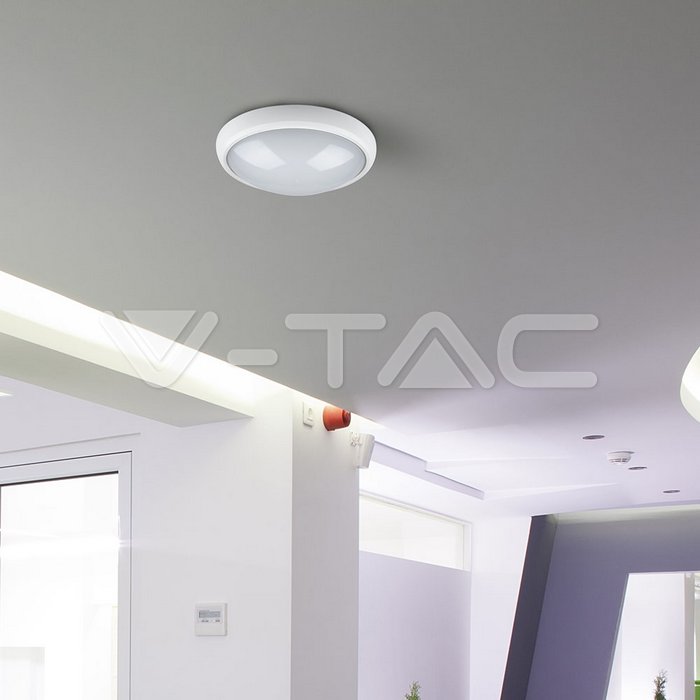 VT-8016 12W FULL OVALE IP54 DÔME LUMINEUX CORPS BLANC Code couleur 6400K-Blanc froid
