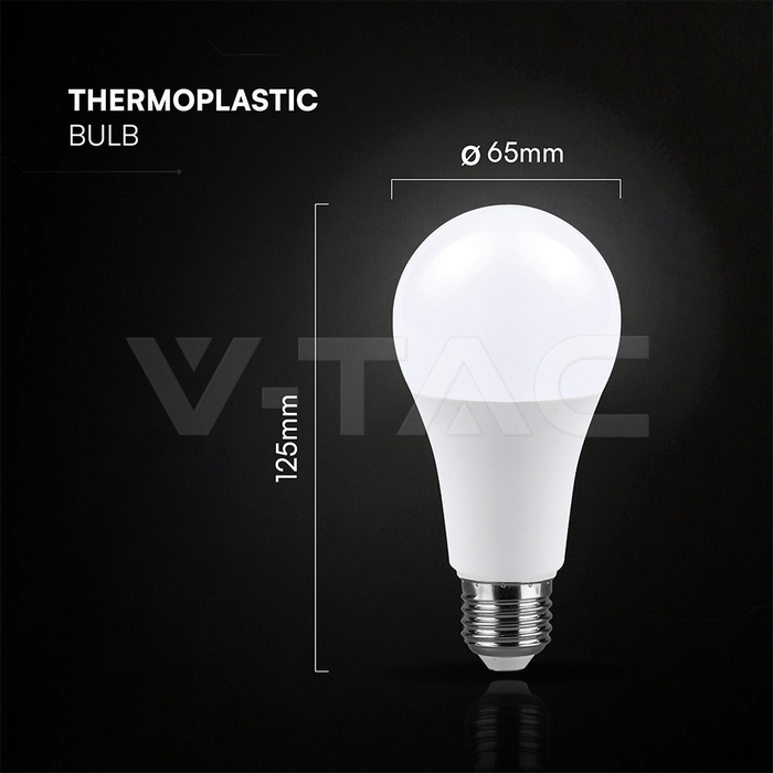 VT-2015 15W A65 LED PLASTIC BULB  E27 200'D