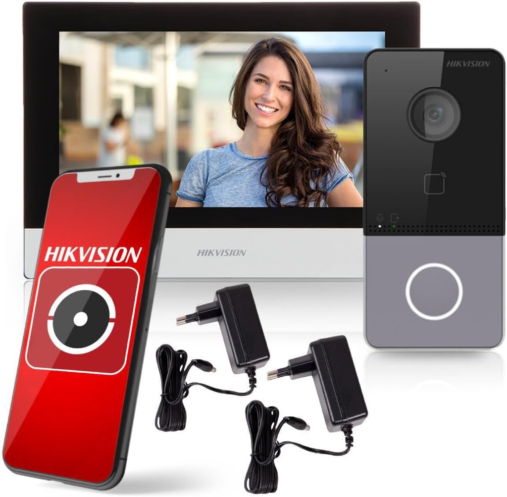 Hikvision DS-KIS603-P(C) - IP POE video intercom kit 1x call button Surface Mount - 7Inch Touch WIFI Monitor