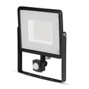 Projecteur VT-50-S 50 W - 6 400 K blanc froid SMD avec capteur PIR et puce Samsung, corps noir et verre gris