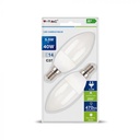 Ampoule bougie LED en plastique VT-2106 5,5 W E14, lot de 2