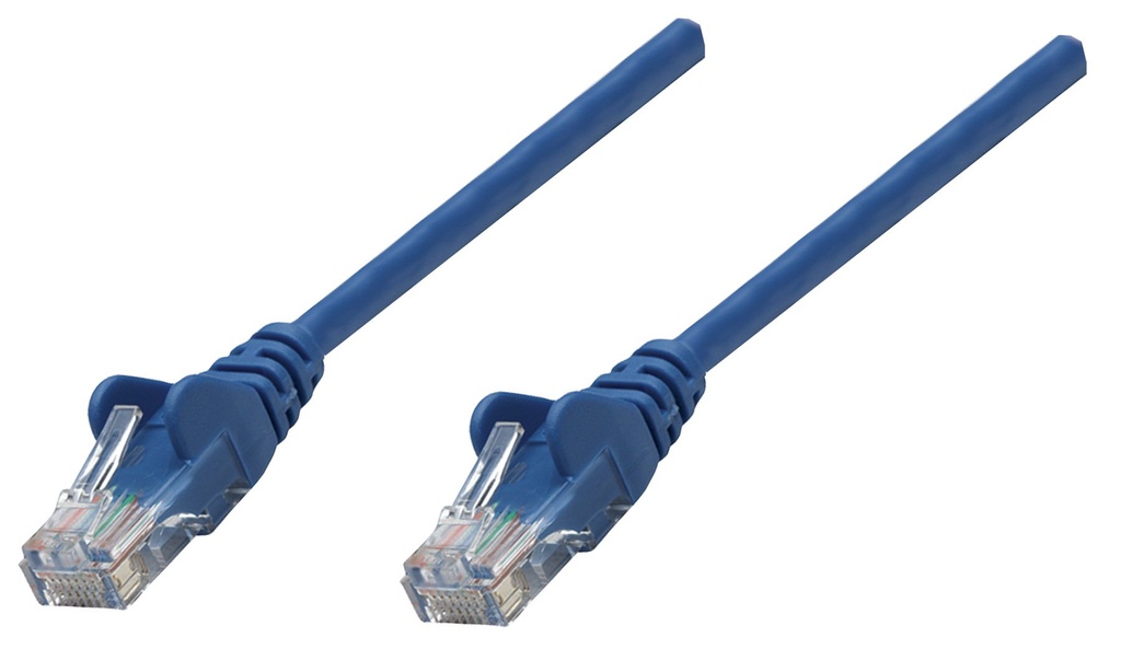 INT Network Cable, Cat6 Compatible, CCA, U/UTP, PVC, RJ45, 0.25 m, Blue, Bag