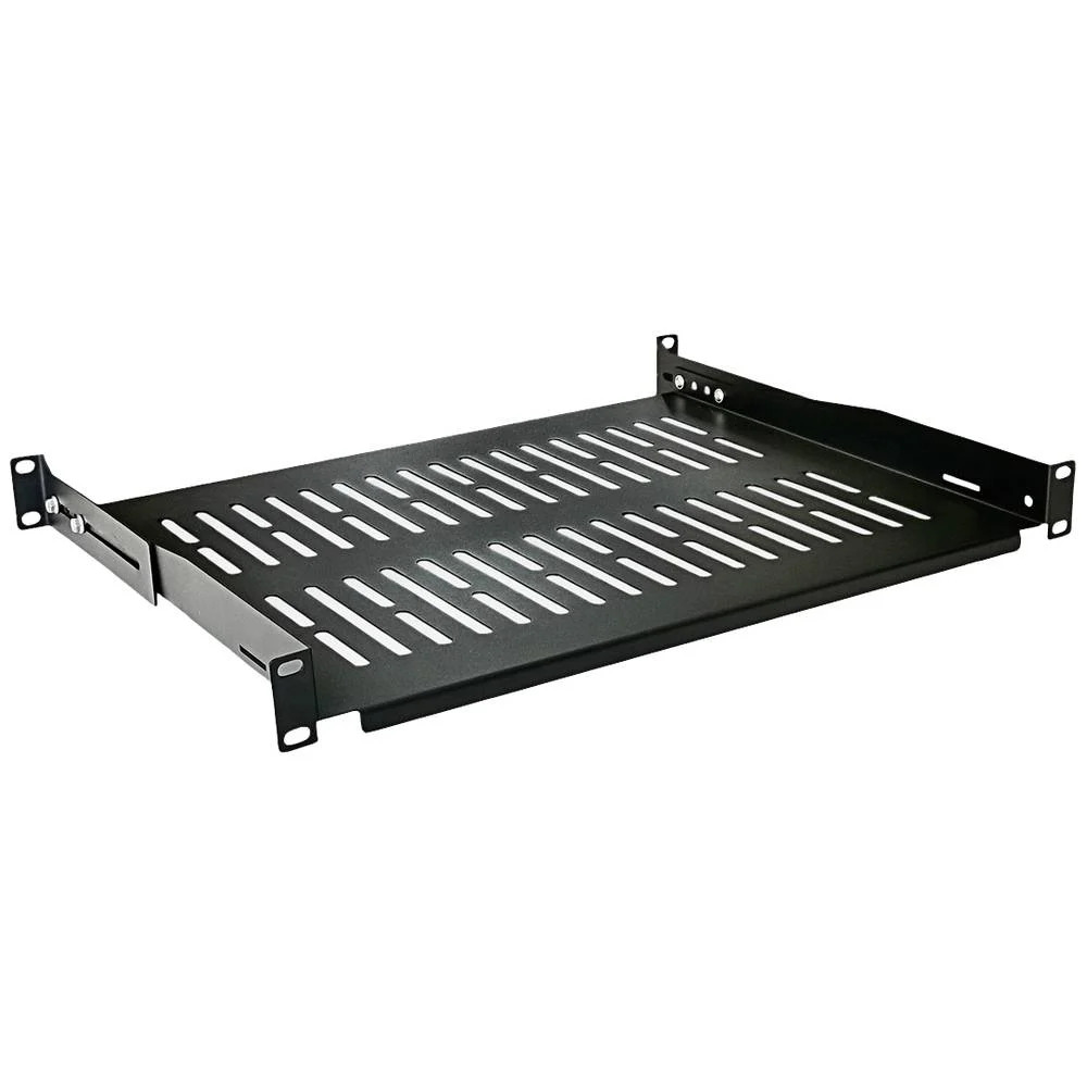 VALUE 19"-Fixed Shelf, 485 x 350mm, 1U, max. 25kg, black