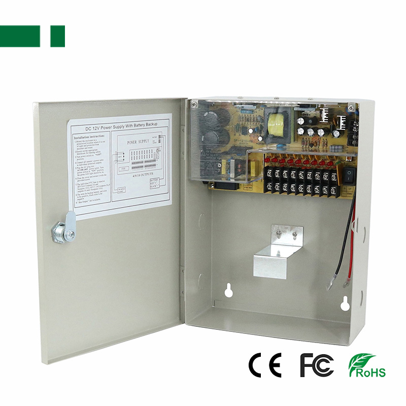 PD120W-9-12V-UPS Coffret de distribution d'alimentation - 9 sorties - 12V-10A - 120W