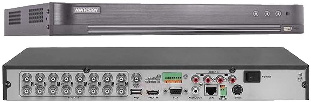 HIKVISION DVR Acusense (AI) iDS-7216HUHI-M2/S - 16 videokanalen met een resolutie van 4MP, 5MP en 8MP - Bewegingsdetectie 2.0