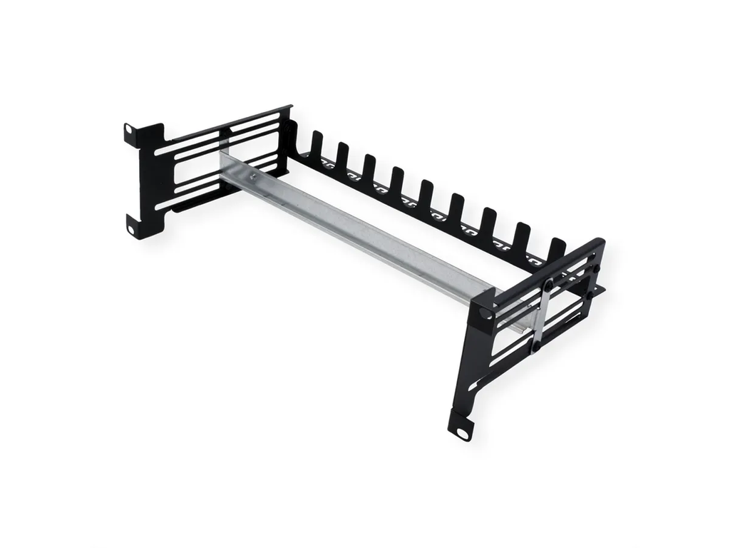 Roline 19" Support Frame for DIN Rail-Mounted Devices, 3U, with Cable Management, black