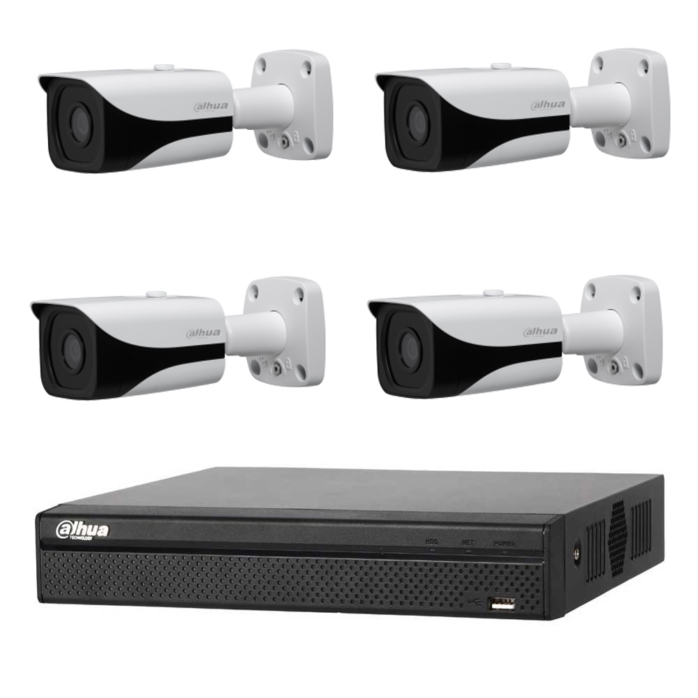 DAHUA KIT HDCVI 5MP DVR 4CH - 4x Caméra Bullet 5MP Intérieur/Extérieur IP67 - HD 1 To