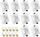 Set van 10 V-TAC Dimbare LED inbouwspots - Kantelbaar - 6,5 Watt - 3000K - 400 Lumen - WIT - Vierkant - IP20 binnenplafondspot