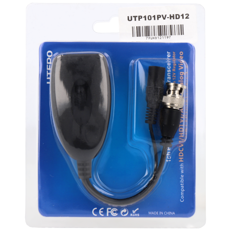 Balun vidéo UTEPO avec alimentation Entrée d'alimentation DC12-15V