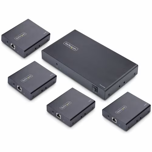 StarTech.com 4-Port HDMI Extender and Splitter Over CAT6, 4K 60Hz, Up to 230ft (70m), 1x4 HDMI over Ethernet Distribution Kit