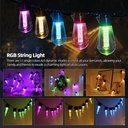 Guirlande lumineuse étanche AV-713-10-RGBCY 10 m + 3 m supplémentaires + 15 ampoules décoratives couleur S14-E27-2 W RGBCY