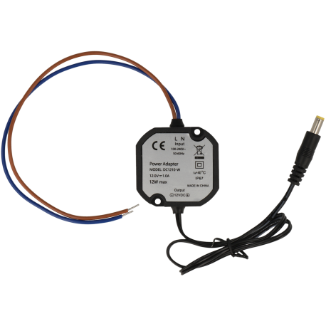 DC1202 Mini voeding 12 V / 2A 61x 59 x 30 mm Gestabiliseerd IP67