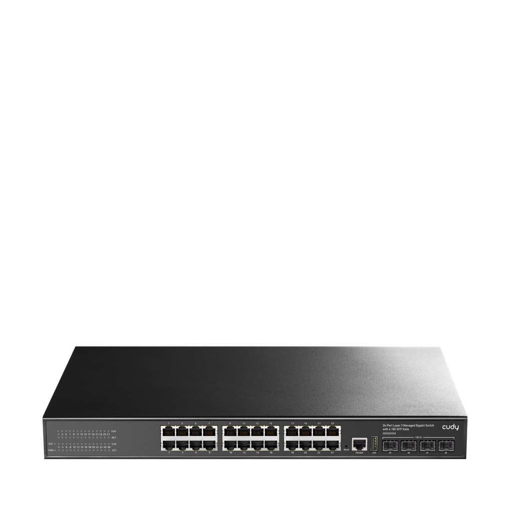 Cudy GS5024S4 Switch Gigabit beheerbaar L3 tot 24 poorten met 4 emplacementen SFP 10G
