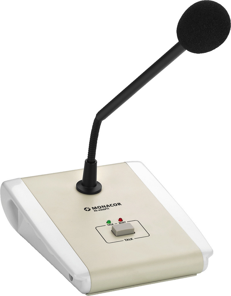 Microphone de bureau PA-4300PTT (push-to-talk), pour connexion aux PA-1120, PA-1240, PA-2420Z, PA-6010Z ou PA-6020Z