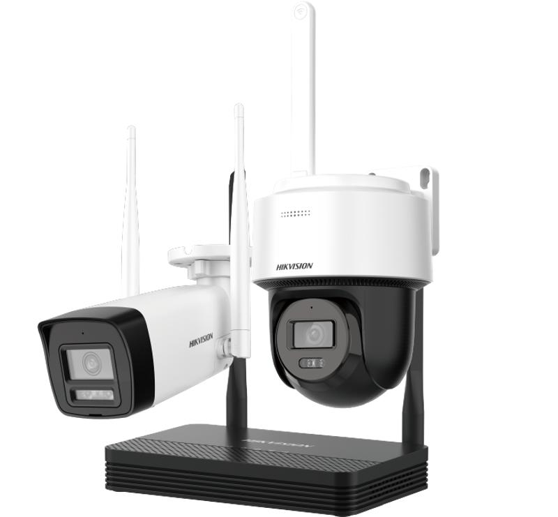 HIKVISION NKS424W03H Kit IP Wi-Fi 4MP H.265 Eén bullet + één PTDome WiFi NVS Kit - Micro SD Optioneel