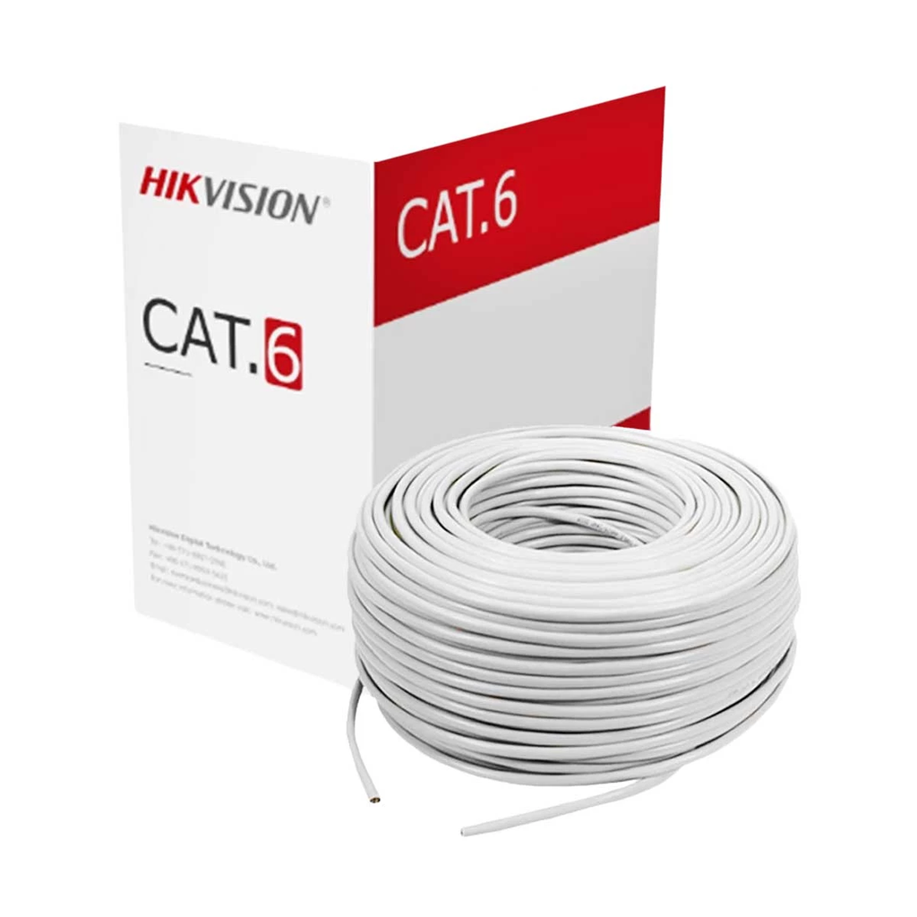 HIKVISION DS-1LN6-W-CCA Câble UTP CAT6  CCA solide - PVC Blanc - Certifié ignifuge classe CE CPR Eca