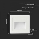 VT-1129 5W - 3000K LED MARCHE-PIED CORPS BLANC CARRÉ 84x84x50mm