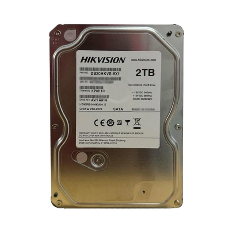 Hikvision DS20HKVS-VX1 2TB 5400RPM 64M SATA3.0 Surveillance Harde Schijf