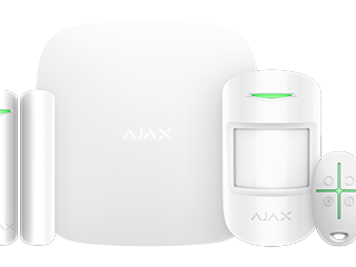 Ajax Hubkit wit, GSM/IP-hub, PIR-sensor, magneetdetector, afstandsbediening