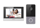 Hikvision DS-KIS603-P(C) - IP PoE video-intercomset met 1 belknop, opbouwmontage en 7-inch touchscreen wifi-monitor