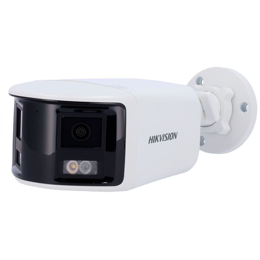 HIKVISION DS-2CD1T83G2P-LIUF/SL (2mm) Caméra Bullet IP  8 Mégapixel - Double objectif 2 mm vision panoramique Eclairage hybride 30 m | Sirène de dissuasion et feu clignotant Détection de mouvement 2.0 MicroSD Microphone et haut-parleur intégrés : PoE : IP67 