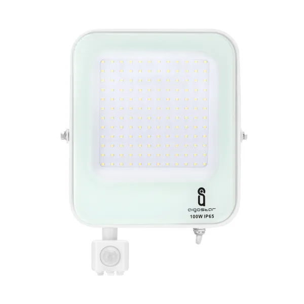 AIGOSTAR  LED Floodlight with Sensor White Projecteur LED à capteur 100W 8900lm 6500K IP65