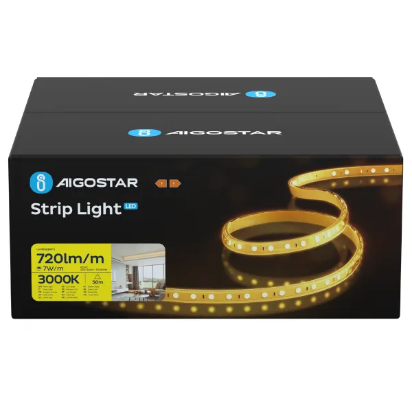 AIGOSTAR LED-stripverlichting met geïntegreerde schakeling 5050-60 - 50m 10mm - 220V - IP65