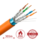 UV-FTP6A-300-BC23AWG-DCA-R-O Cat6A F/FTP 305 m Diameter 23 AWG Certified CPR DCA LSZH / Orange