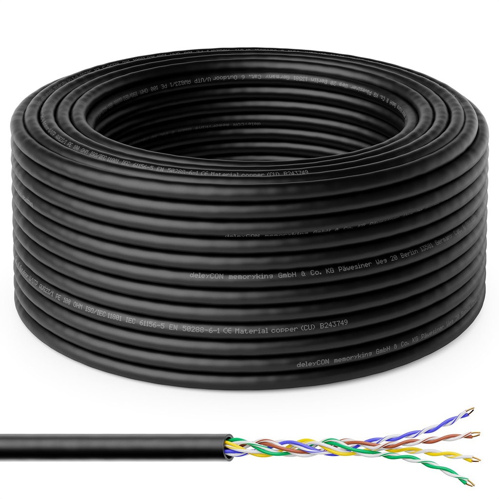 Hikvision DS-1LN6OUTPE Outdoor Netwerkkabel CAT6 U/UTP (Massief koper, 0,51 mm²) - 100m