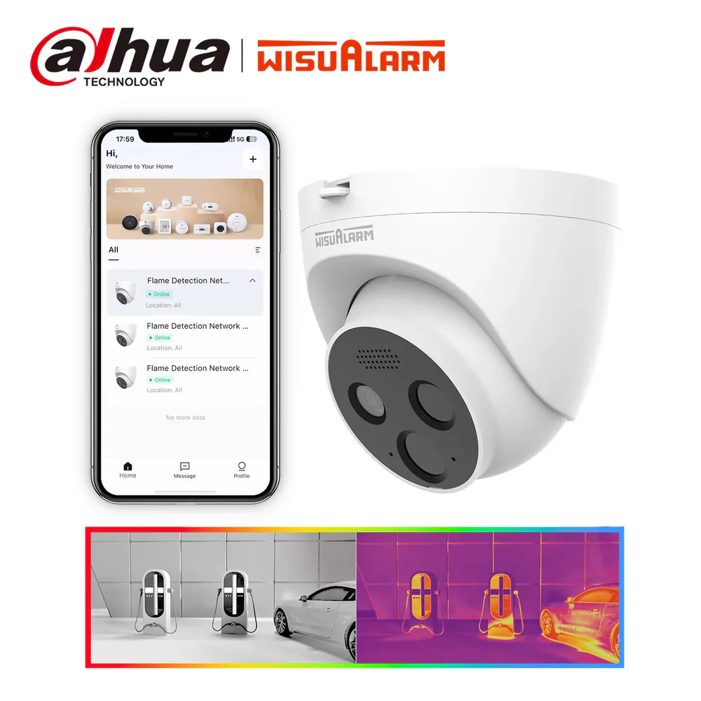 Wisualarm / Dahua  DHI-HY-FT431LDP  Flame Detection Network Camera Pro Thermal Camera  4MP  Visual and Thermal Image POE