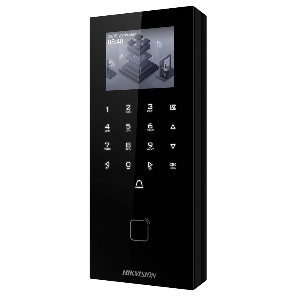 Hikvision DS-K1T807MBWX-QRE1 Terminal de Contrôle d´accès et de présence Carte MF, QR dynamique et PIN - TCP/IP, WiFi, USB, RS485 et Wiegand 2.4" TFT | Contrôleur intégré iVMS-4200 | Hik-Connect 