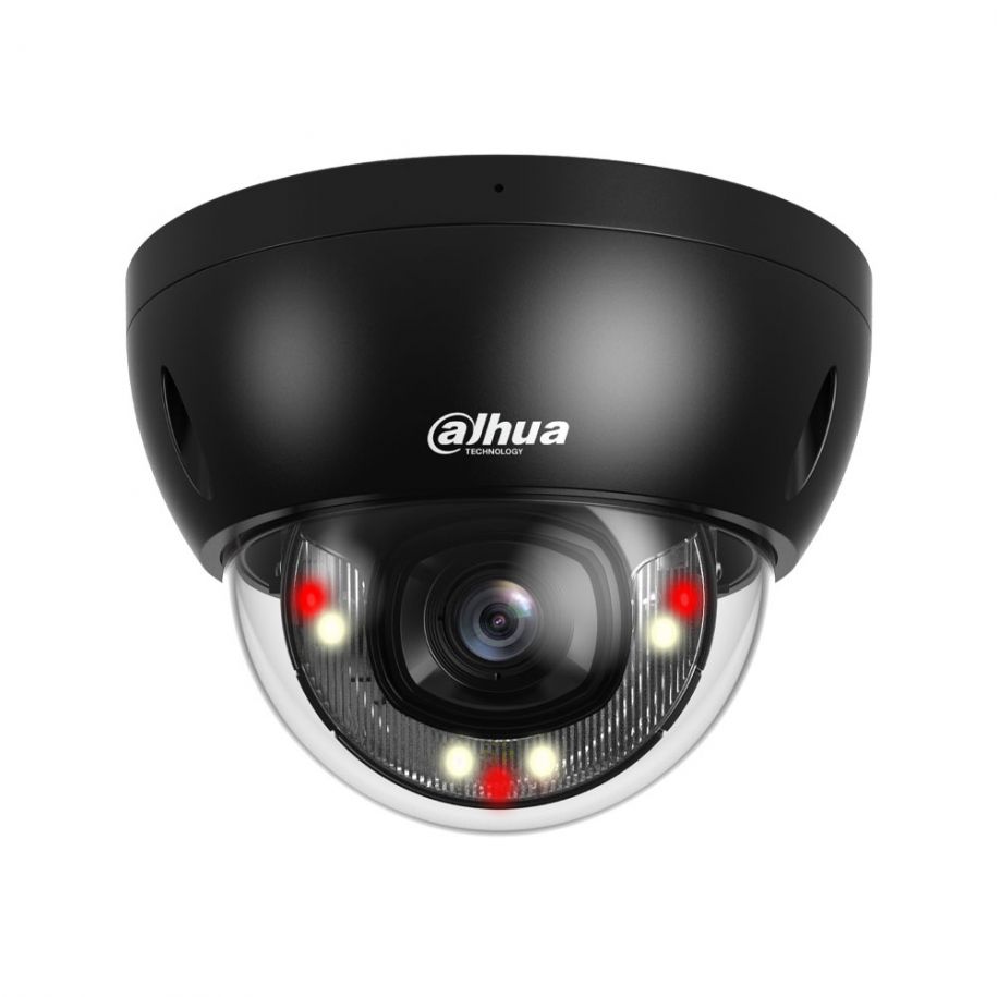 DAHUA IPC-HDBW2849E-S-IL 8MP Smart Dual Light  Dome Black WizSense IP Camera Fixed-focal 2.8mm - IR &amp; White Led Up to 30m •SD Card •Mic •IP67 &amp; IK10 •Metal
