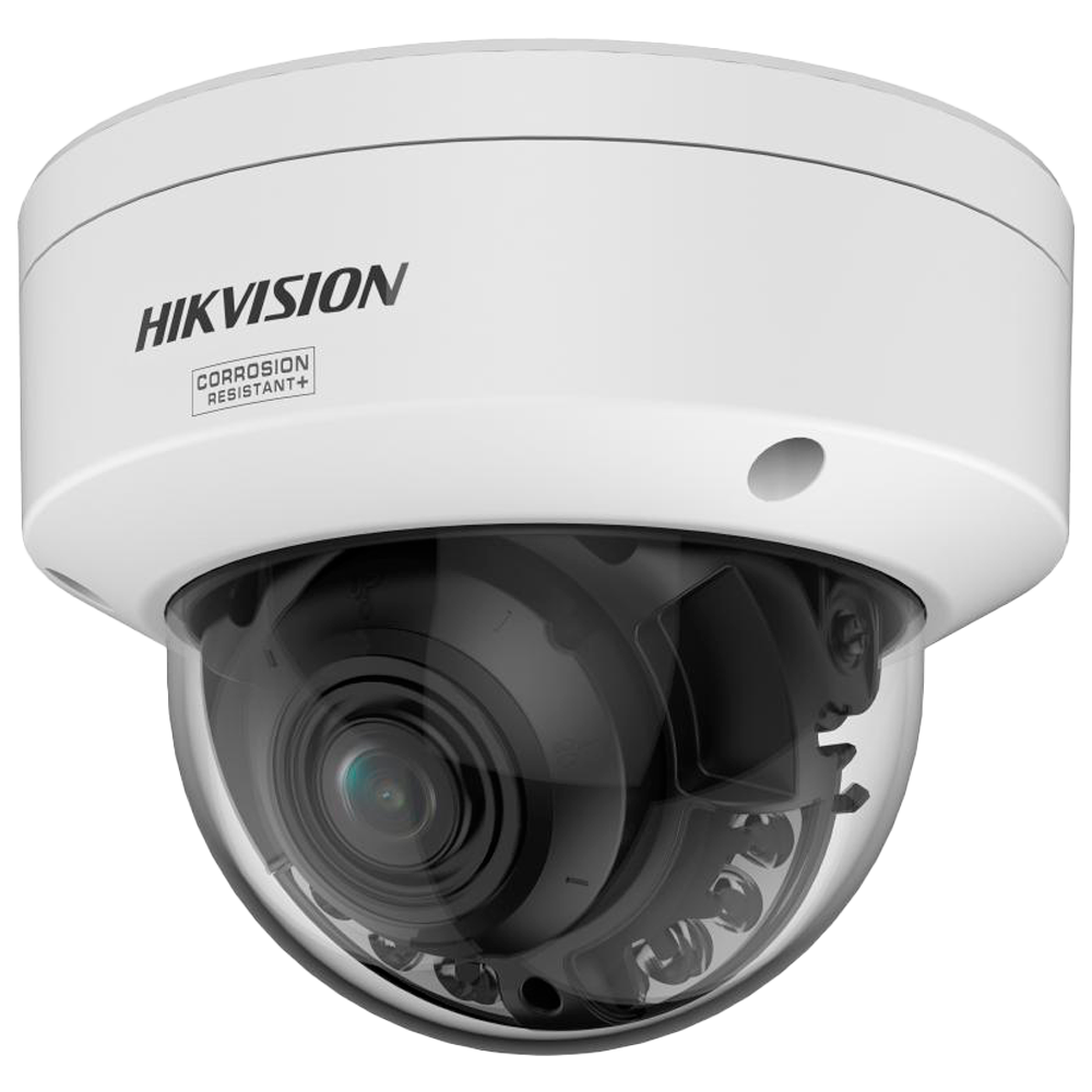 Hikvision DS-2CD2787G3T-LIZSY (2.8-12mm) 8MP IP Dome Camera with Smart Hybrid Light and ColorVu 3.0, featuring a 2.8–12 mm motorized lens