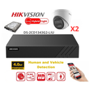 HIKVISION 4MP Surveillance Camera Kit – Up to 8x 4MP Dual-Light Turret IP Cameras (DS-2CD1343G2-LIU) – Lite Series 8-Channel PoE NVR – Pre-installed 4TB Hard Drive