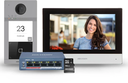 Kit interphone vidéo IP-PoE Hikvision DS-KIS604-S(C) avec 1 bouton d'appel, montage en surface, boîtier aluminium - Moniteur tactile Wi-Fi 7 pouces