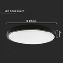 VT-8618S-B-RD 18W LED DOME LIGHT MICROWAVE SENSOR 4000K ROUND BLACK FRAME IP44
