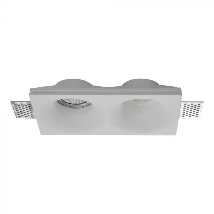 V-TAC VT-11012 Support Spot LED Encastré Rectangulaire en Plâtre pour 2 Spots GU10/GU5.3 Blanc