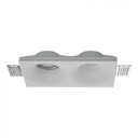V-TAC VT-11012 Support Spot LED Encastré Rectangulaire en Plâtre pour 2 Spots GU10/GU5.3 Blanc