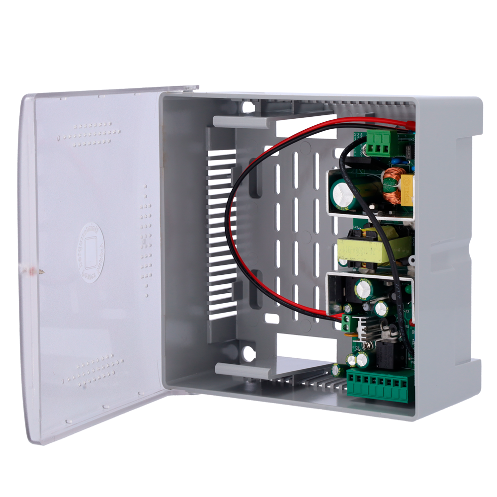 AC-12DC5A-BAT7AH-P Voeding voor toegangscontrole Configureerbare NO/NC DC-uitgang 12,5-13,8 V / 5 A Kunststof behuizing