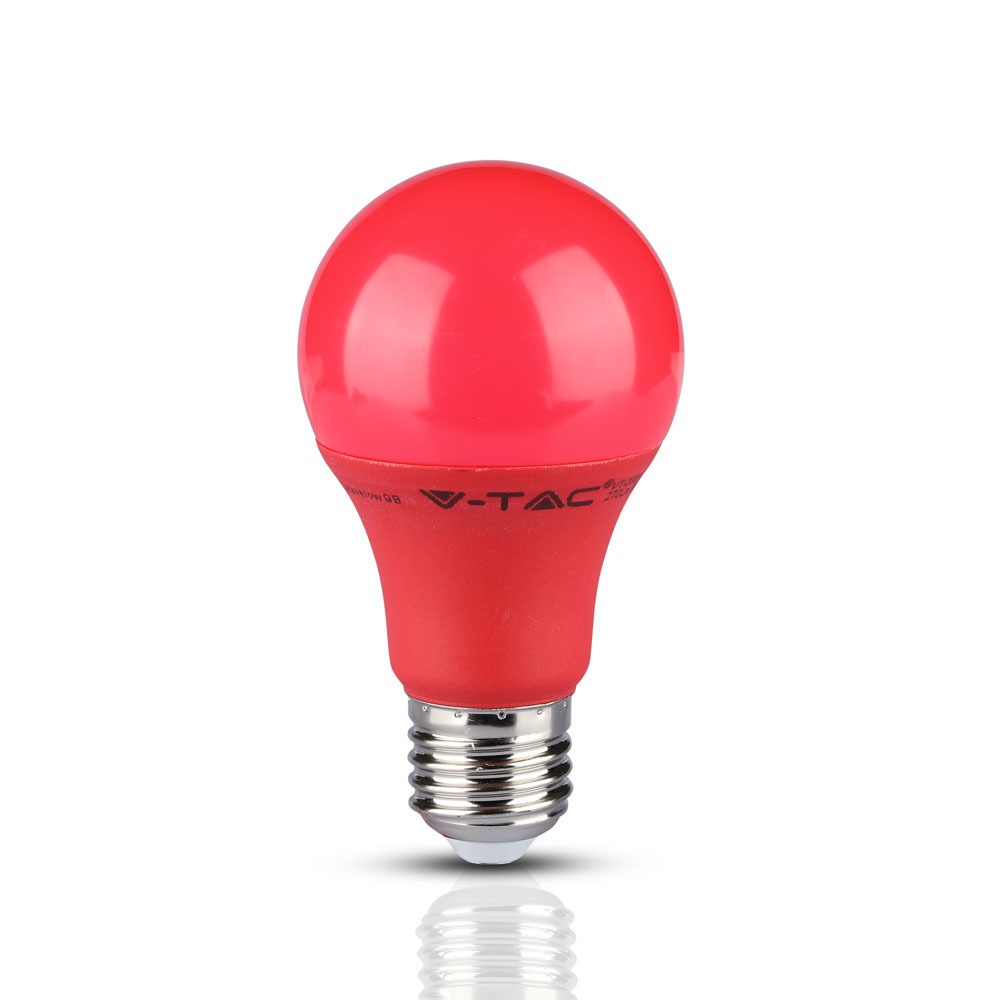 VT-2000 9W A60 LED ROOD KLEUR KUNSTSTOF LAMP E27 10 STUKS/KRIMPVERPAKKING Kleurcode 3000K - Warm Wit