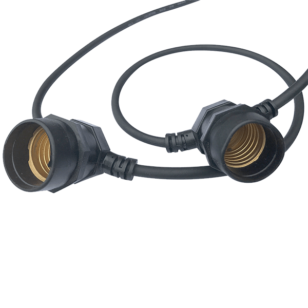 ELMARK KABEL MET 15xE27 LAMPHOUDERS IP44 5m